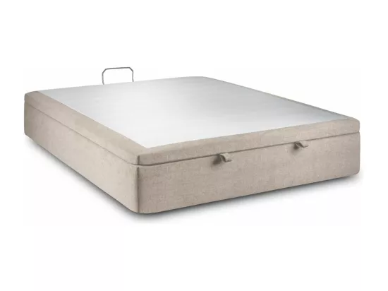 Sommier Coffre Tissu Beige brun 140x190 H39cm