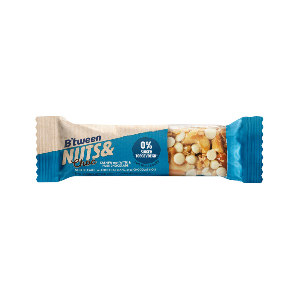 6x Hero B'tween Nuts & Choc Cashew Chocolade Wit Puur3 x 32 gr
