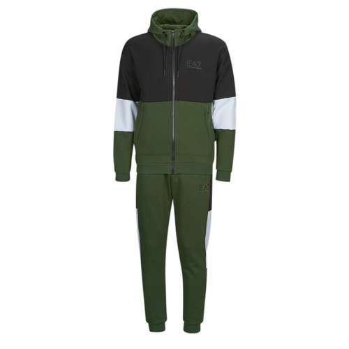 Emporio Armani EA7 - ATHLETIC COLORBLOCK TRACKSUIT - Noir / Kaki / Blanc