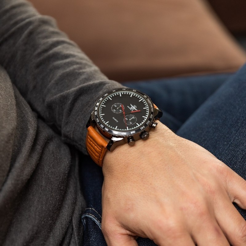 Montre Homme M. JOHN bracelet Cuir Marron