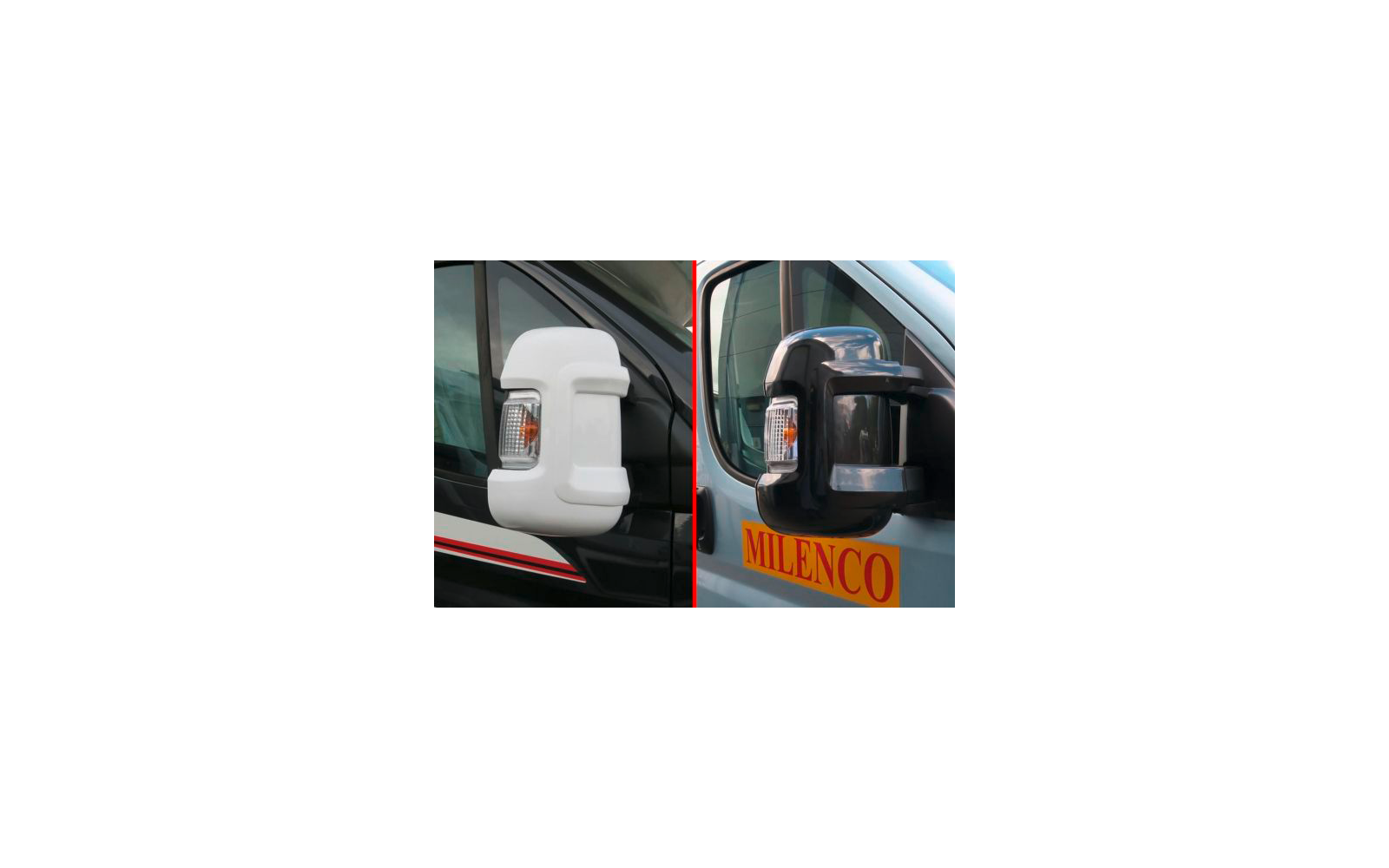 Milenco Spiegel Schutzkappe für Fiat Ducato, Peugeot Boxer und Citroen Relay 2 Stück Schwarz