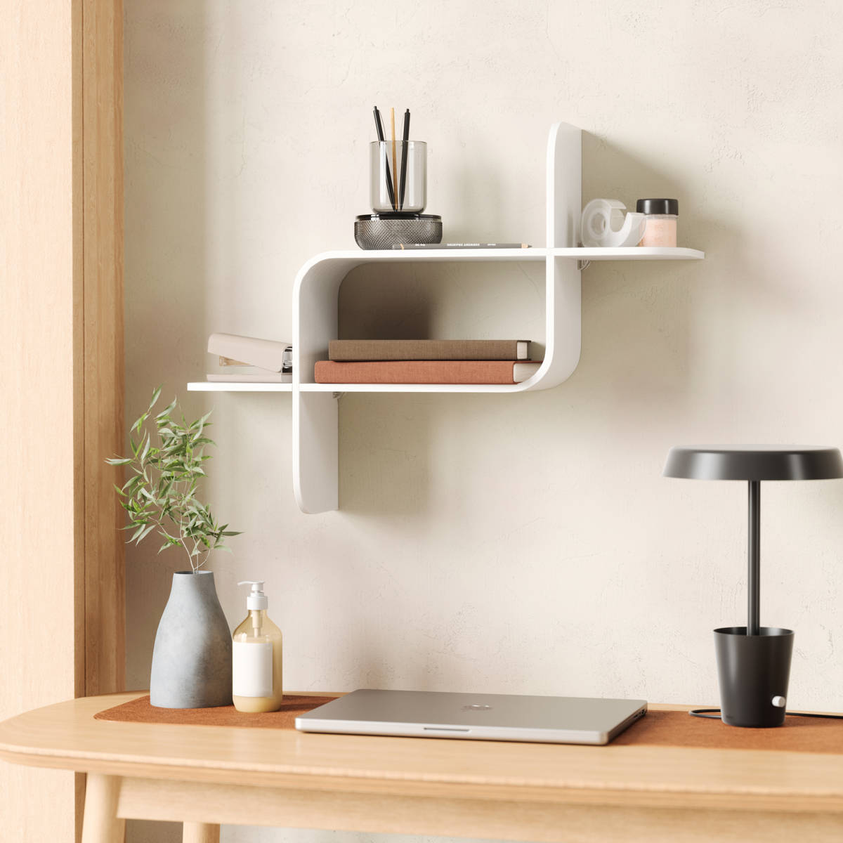 Umbra Montage wandplank - Wit hout