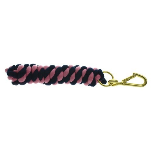 Guia de corda trançada para cavalos, azul marinho/rosa