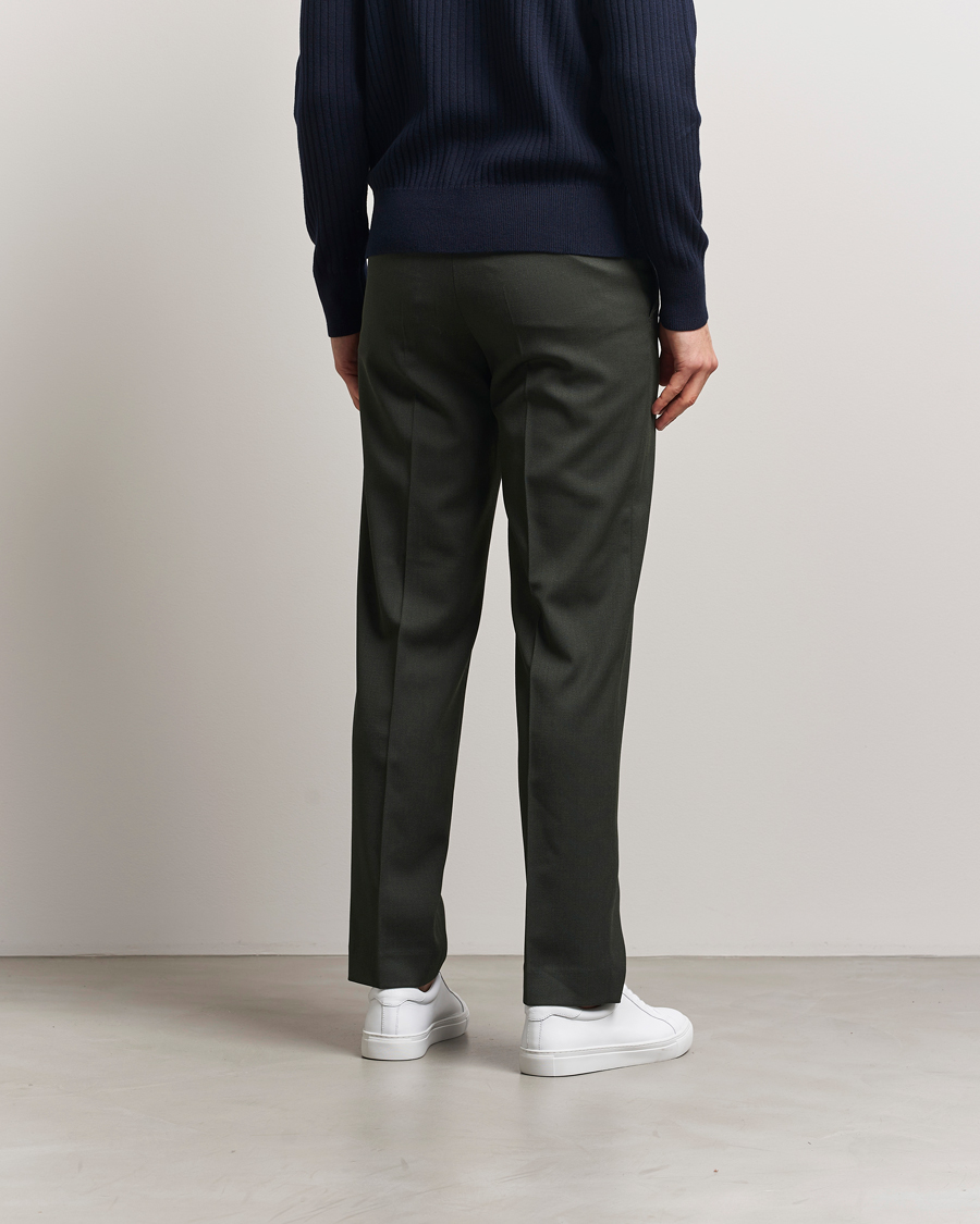 Filippa K Tailored Twill Drawstring Trousers Green Melange