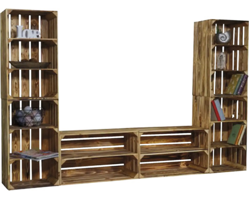 Woonkamer wandmeubel, gevlamd, 136x216x30 cm