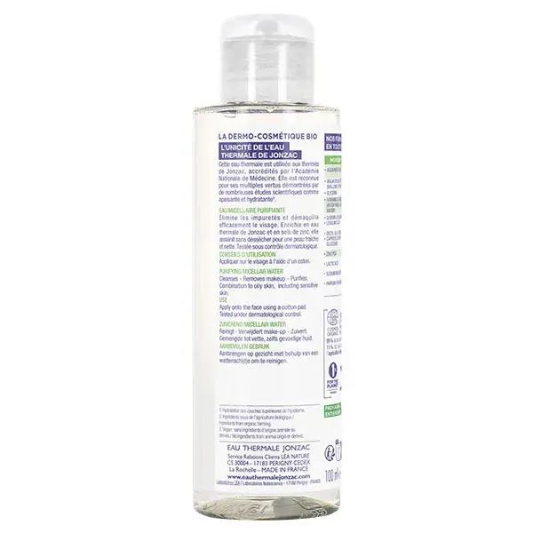 Eau Thermale Jonzac Pure Eau Micellaire Purifiante Bio 100ml