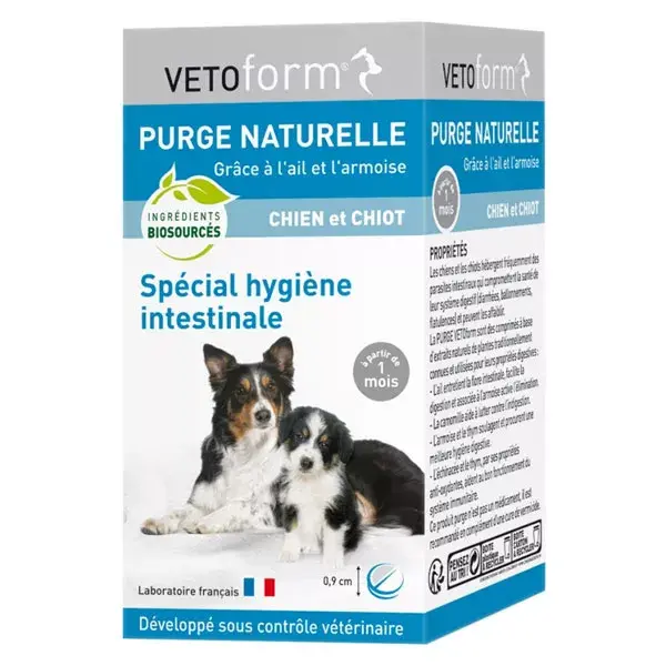 Vetoform Tratamento Natural para Remoção de Vermes em Cães e Filhotes, 50 Comprimidos
