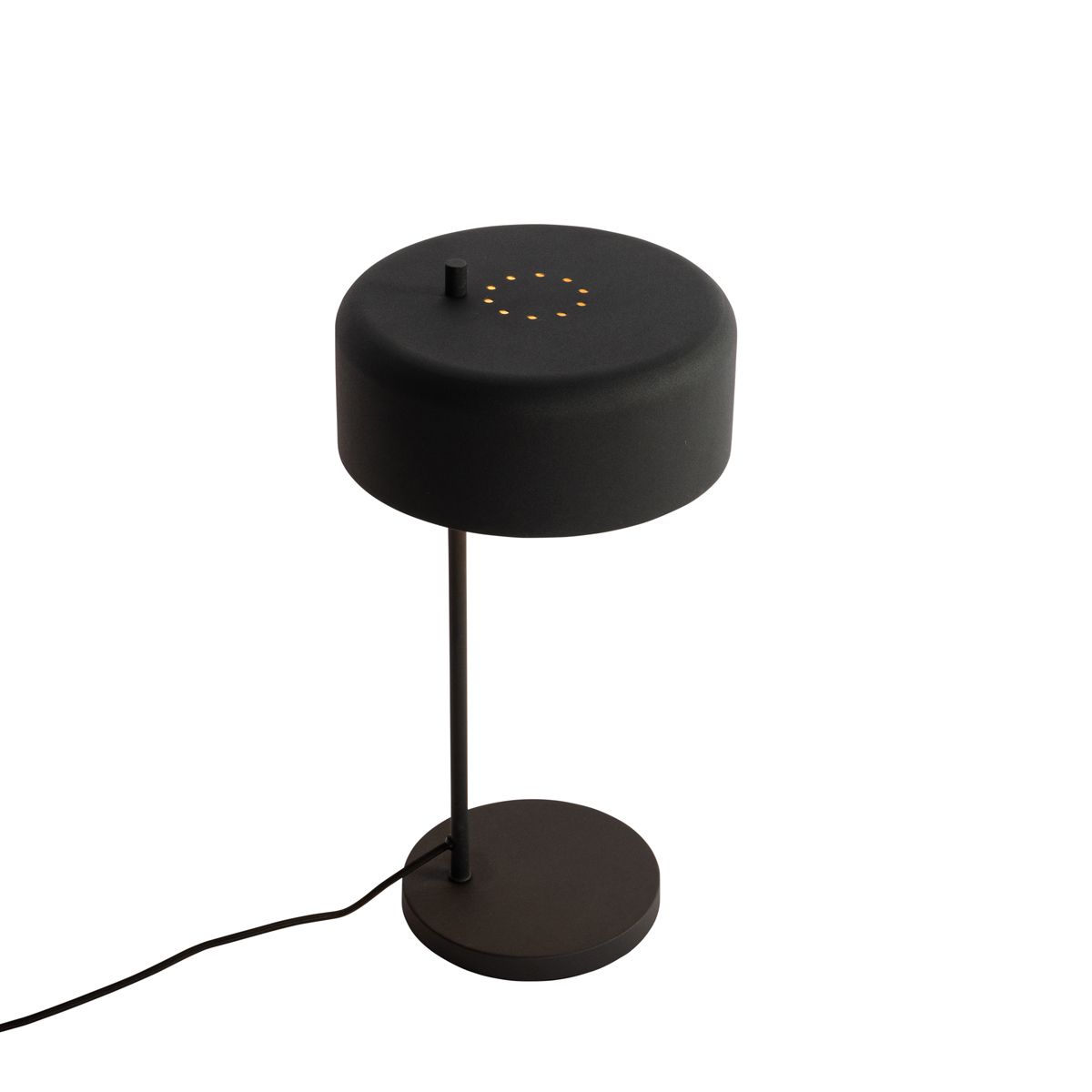 Retro tafellamp zwart met gouden binnenkant - Jinte