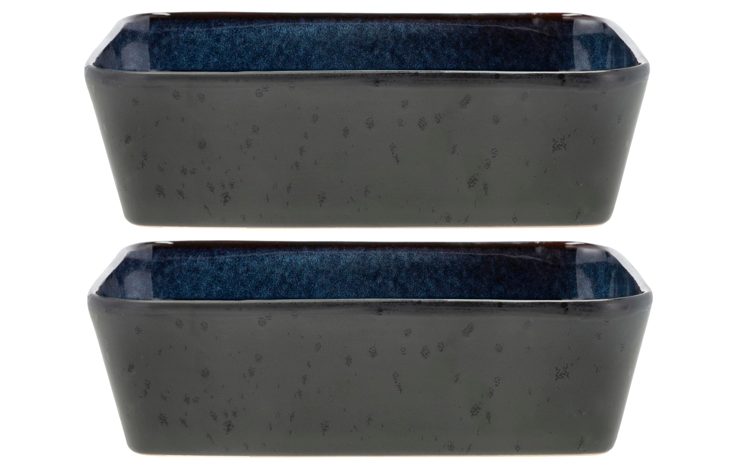 Schale Gastro 28 cm x 21 cm, 2 Stück, Dunkelblau/SchwarzSchalen Set aus Steinzeug