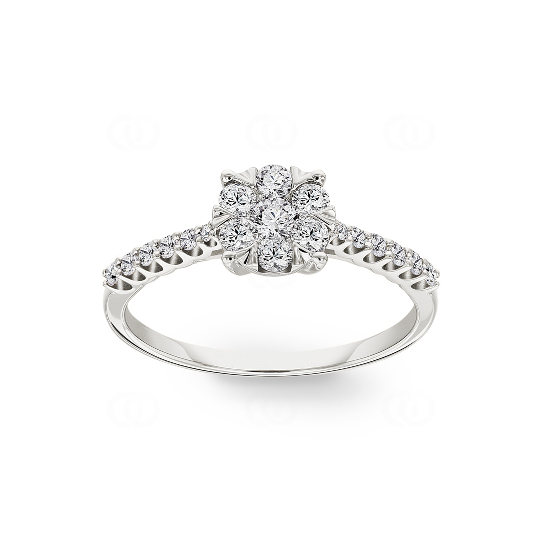 Verlobungsring 750/18 K Weissgold mit Diamanten 0.50 ct H/si by CHRISTIAN