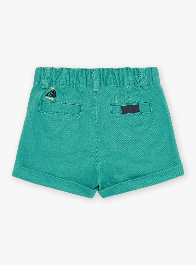 Short en twill turquoise moyen