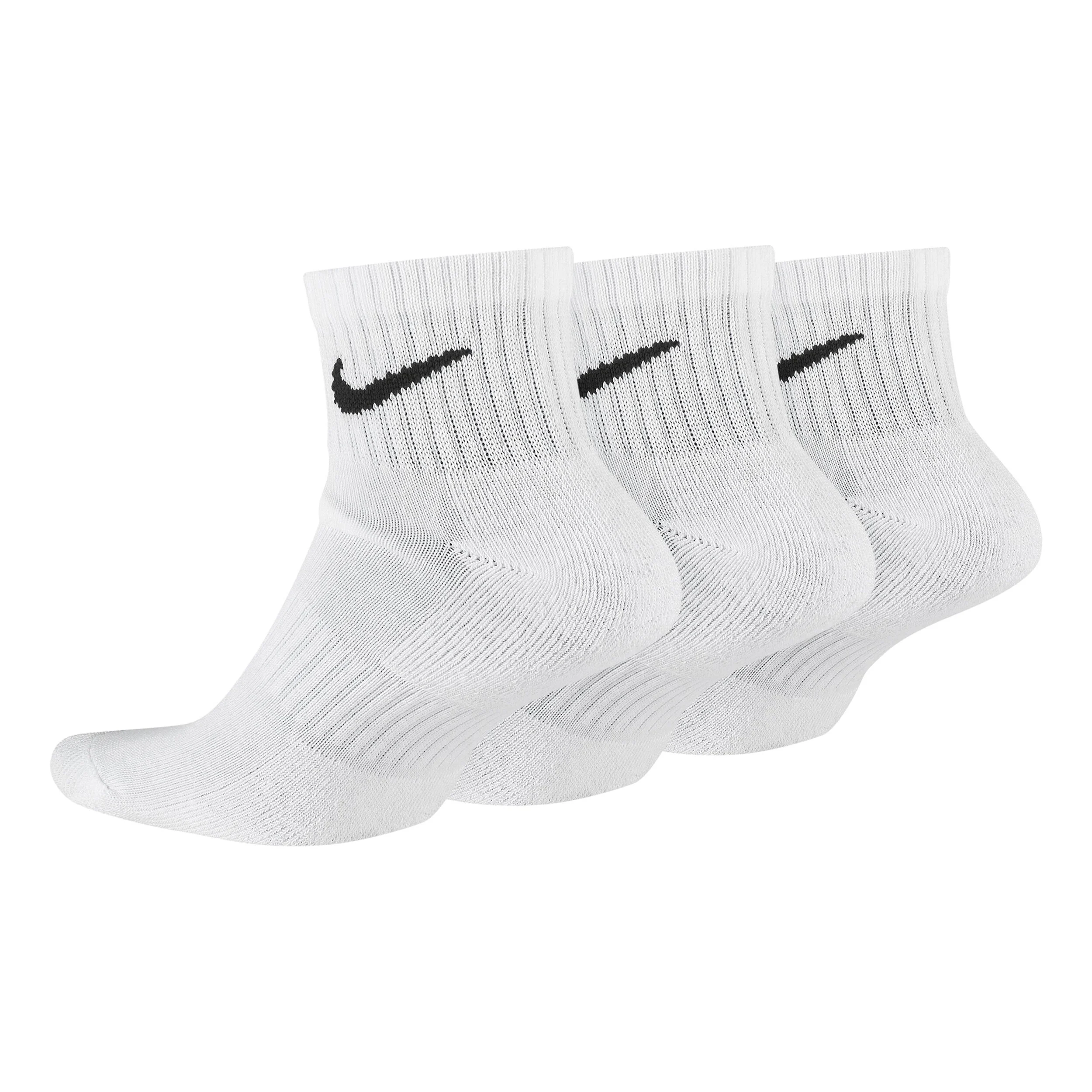 Nike Everyday Cush Ankle Chaussettes De Sport Pack De 3 - Blanc , Noir