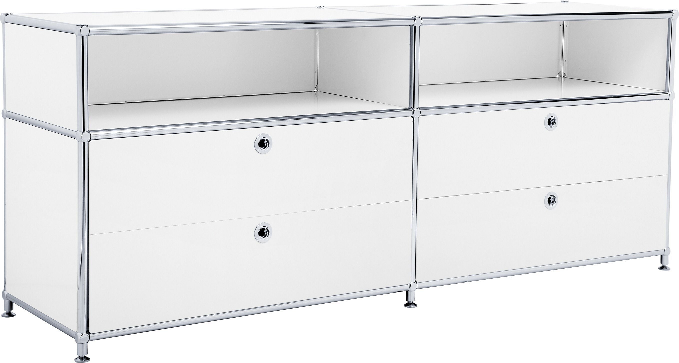 FLEXCUBE Lowboard - Weiss / B: 152.0 cm x T: 40.0 cm x H: 62.5 cm