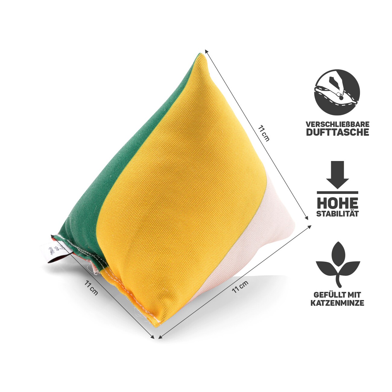 Canadian Cat Company Catnipspielzeug 6x Schmusepyramide Reggae 4-Color
