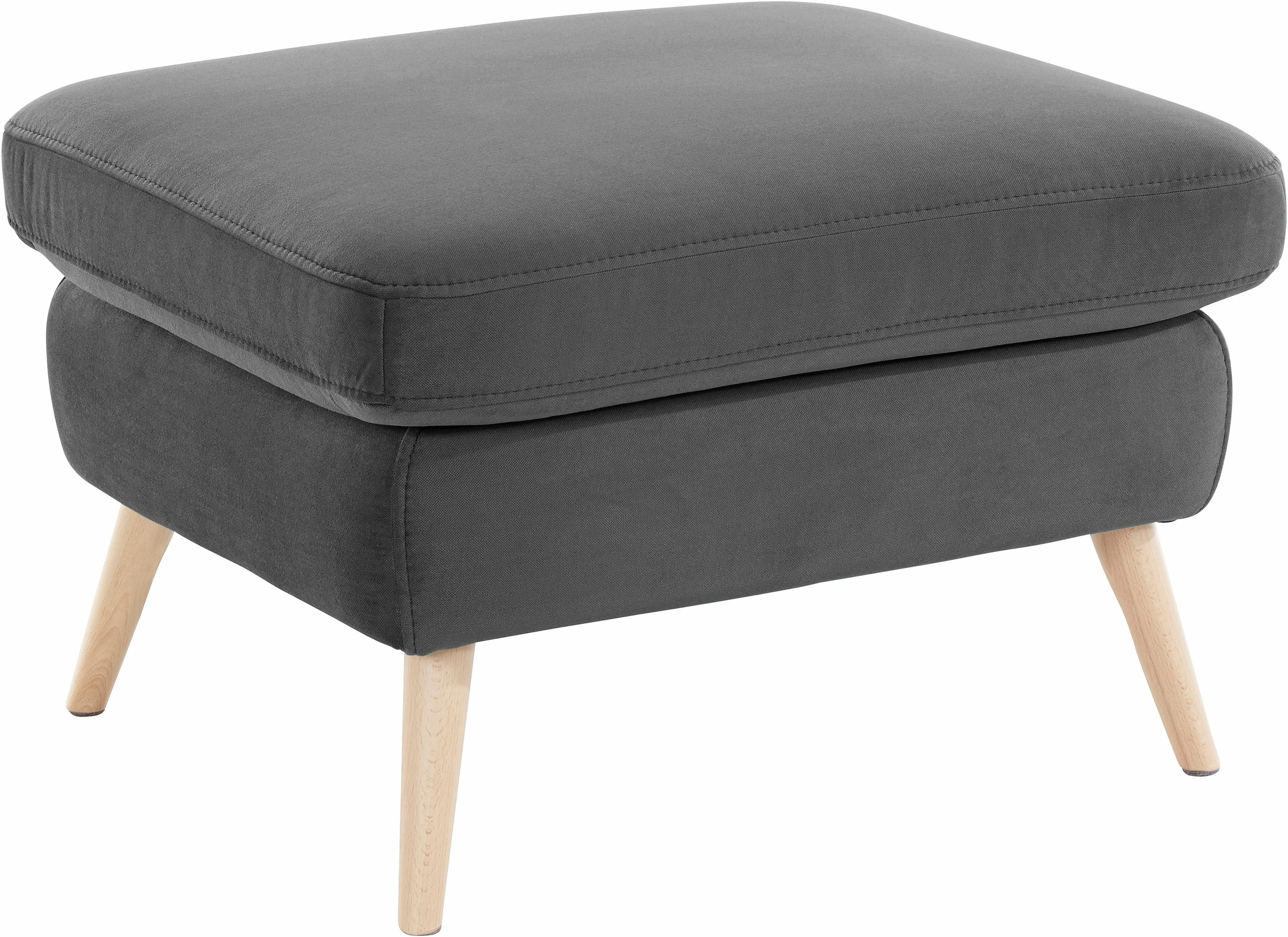 exxpo - sofa fashion Hocker »Scandi bequem und elegant mit hohem Holzfuss« bequem und elegant mit hohem Holzfuss