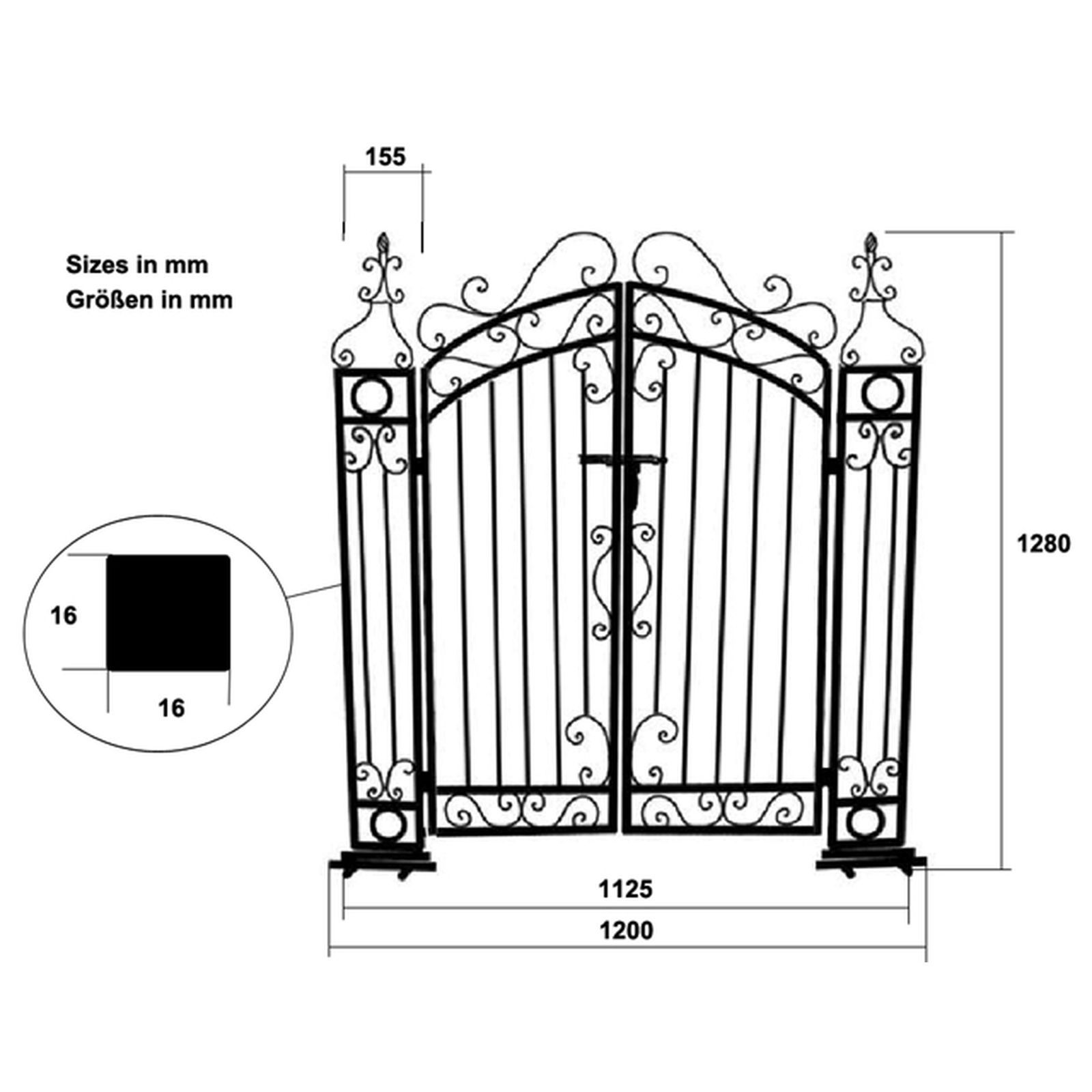 Pforte GALERAS - Edelrost - 128 cm hoch