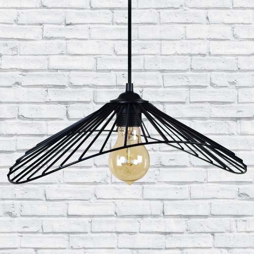 Tosel - Lámpara colgante redondo metal negro Negro
