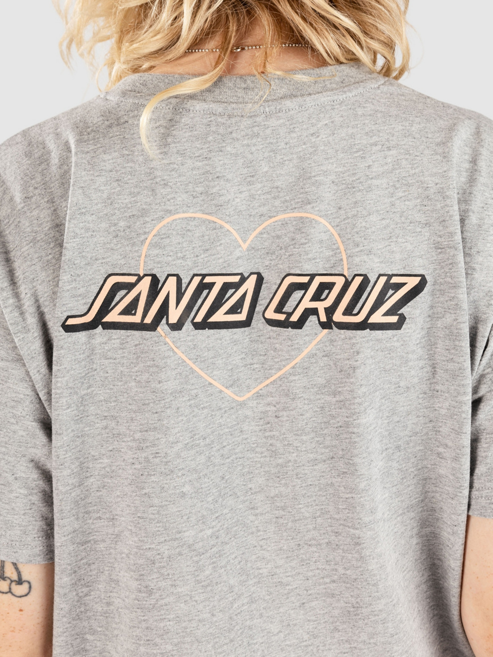 Santa Cruz Heart Strip T-Shirt heather grey