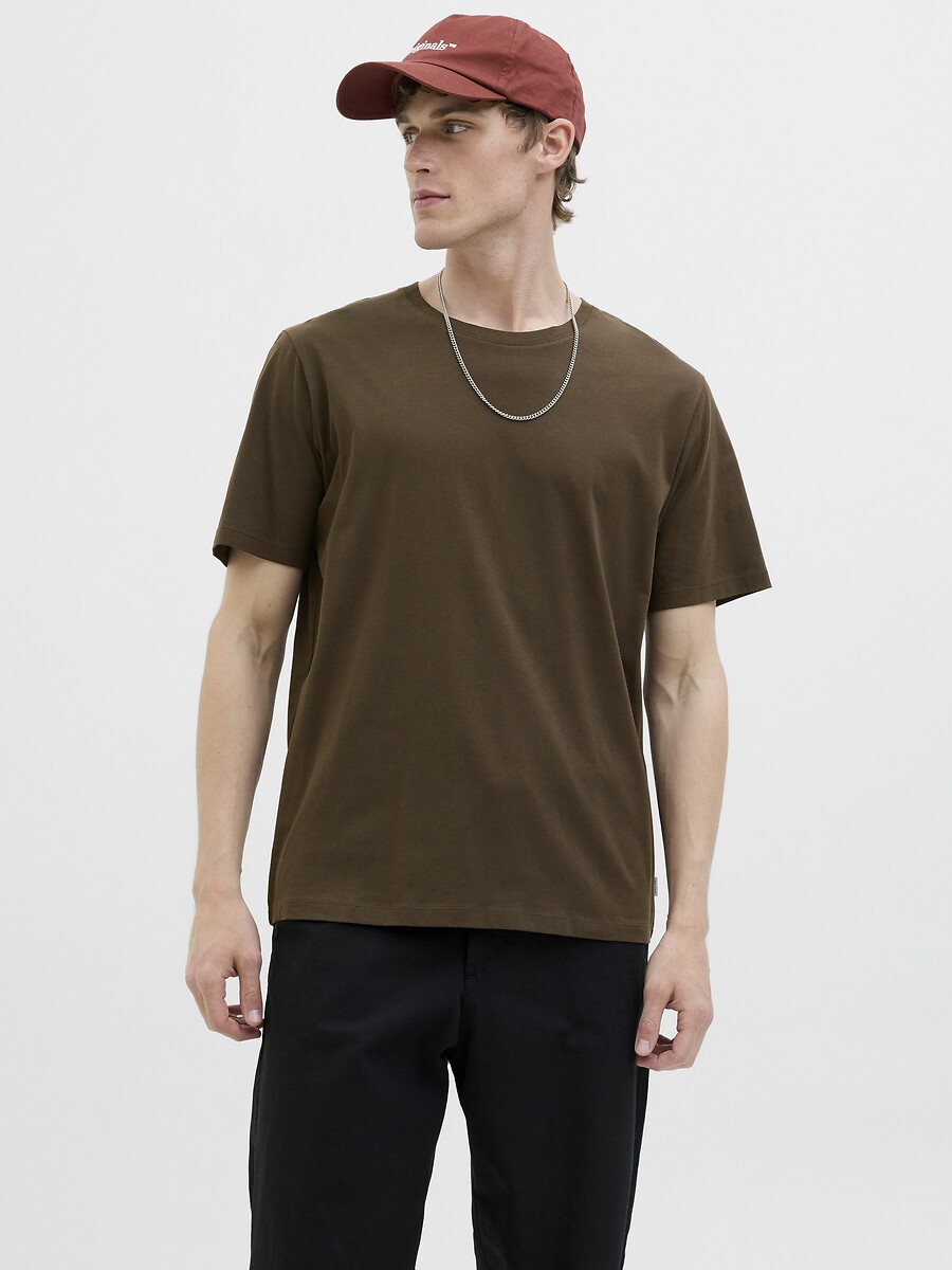 JACK & JONES<br>Camiseta de gola redonda em algodão orgânico