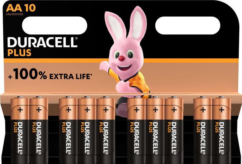 Duracell Plus AA - alkaline batterijen - 1,5V, LR6 - 10 stuks
