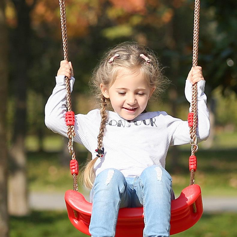 Kinder Schaukel Sitz Outdoor Spielzeug inkl. Verstellbarem Seil   Karabiner Haken - Rot