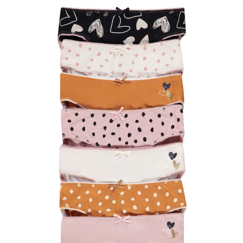 Lot de 7 culottes imprimé fantaisie pour fille - Beige