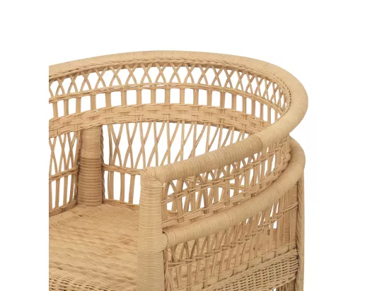 Fauteuil en rotin naturel avec accoudoirs - Medan