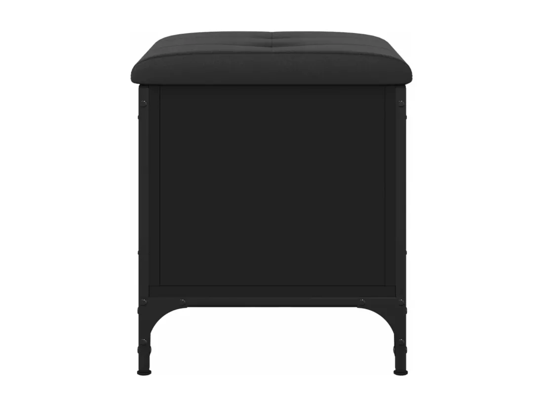 Banc de rangement noir 42x42x45 cm bois d'ingénierie