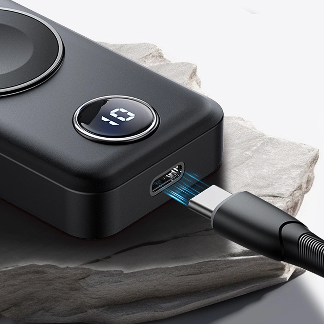 (5V/1A) 2000mAh Powerbank Ladegerät mit Schlüsselanhänger für Apple Watch (WQW01) - Schwarz
