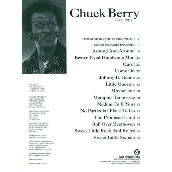 Wise Publications Chuck Berry: 1926-2017