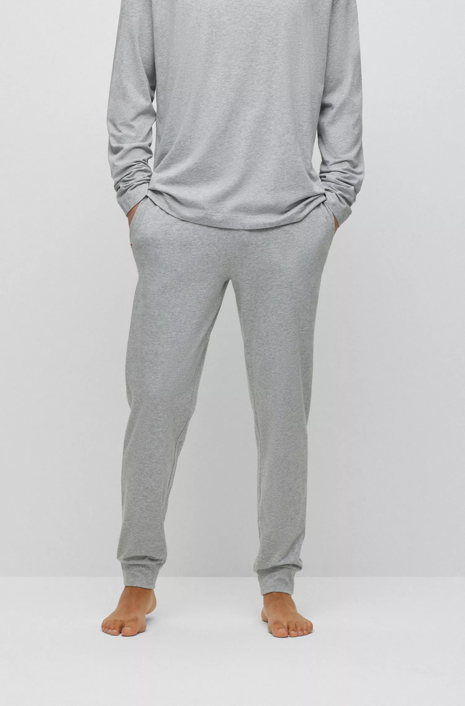 Calça de pijama HUGO vermelha em malha de algodão stretch com cós com logotipo.