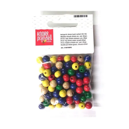 Knorr Prandell Holzperlen, 8mm, bunt, 85 Stück