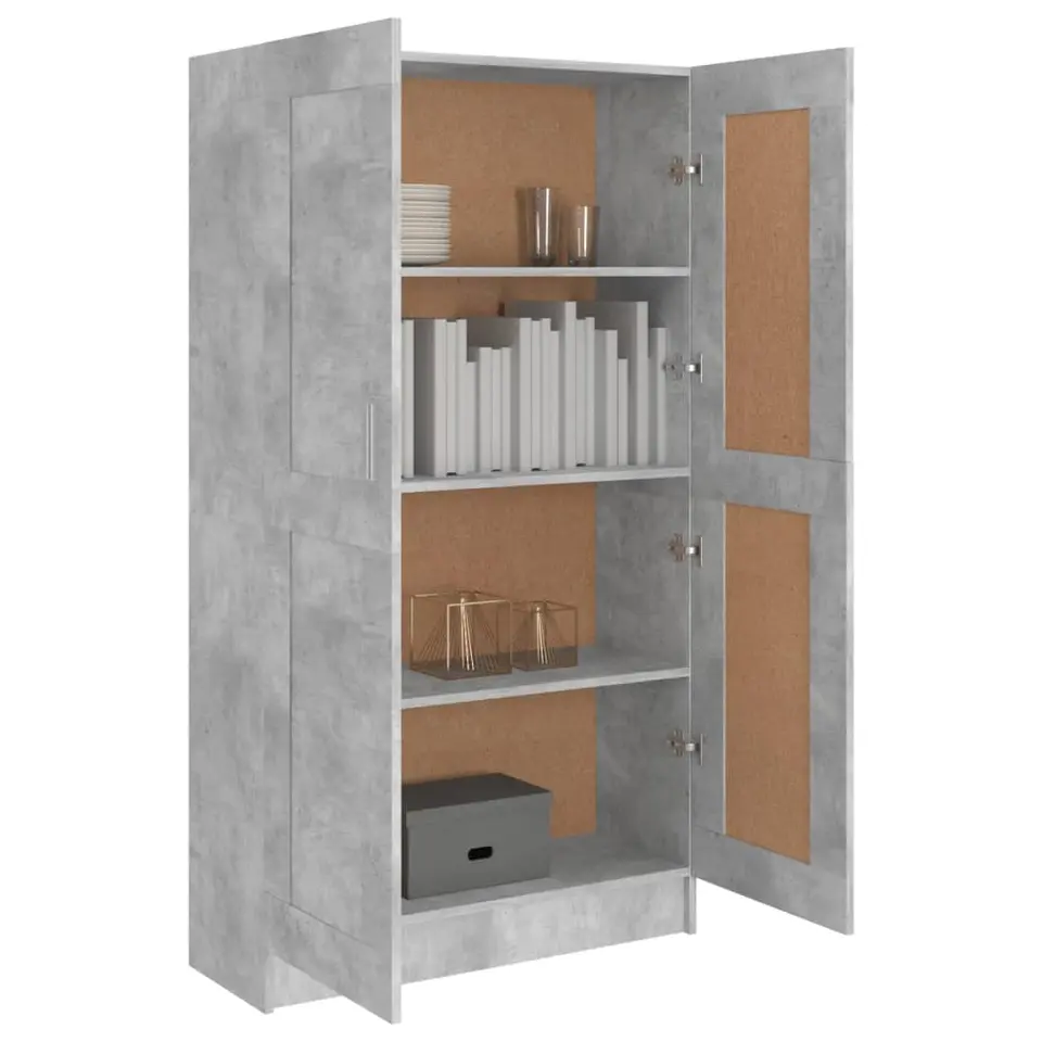 vidaXL - Boekenkast - Grijs - Bewerkt hout