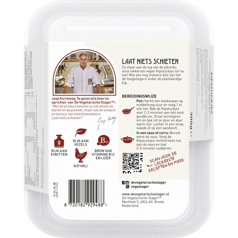 Vegetarische Slager Vegan kipstuckjes XL