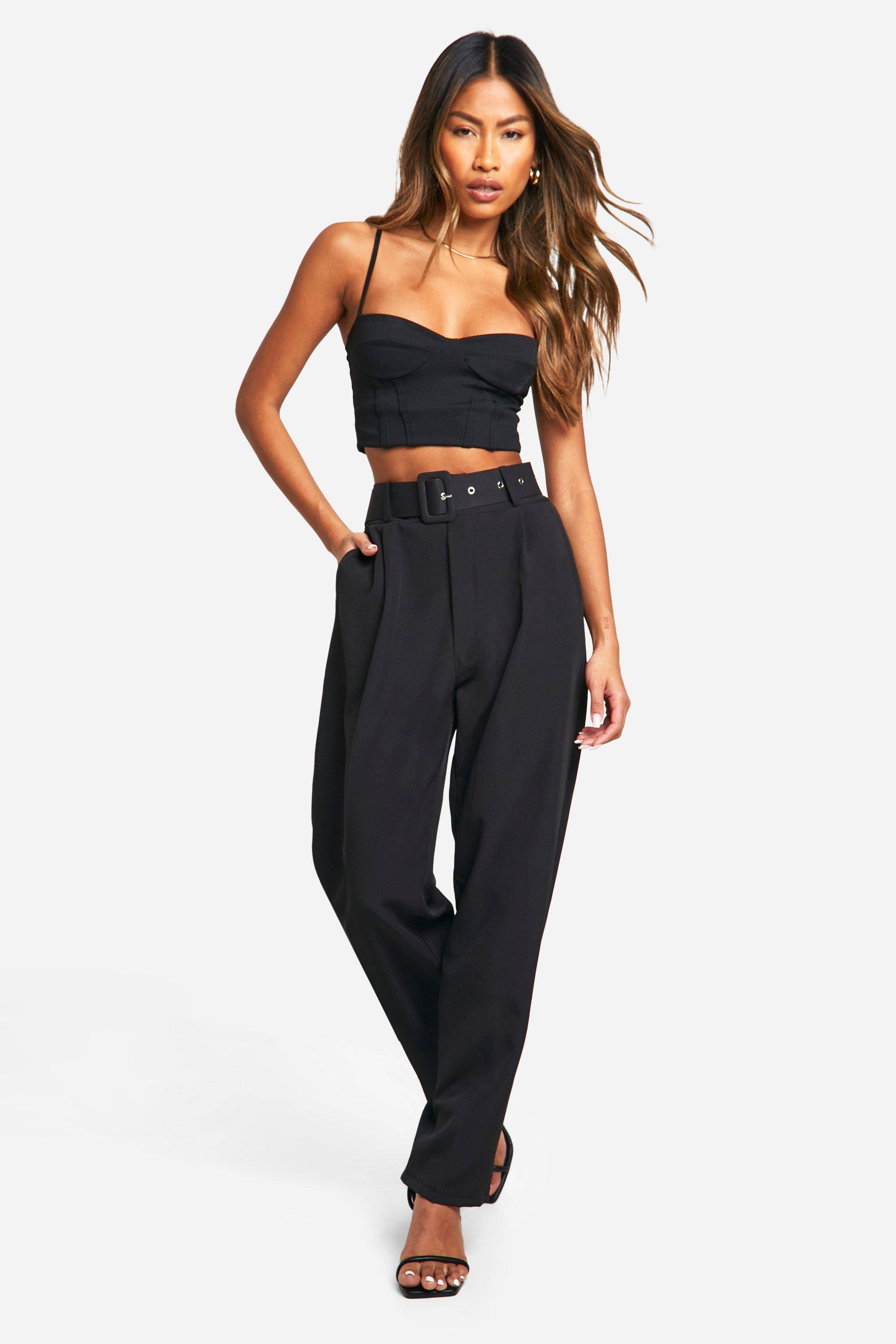 boohoo Pantalon ras-du-cou à ceinture