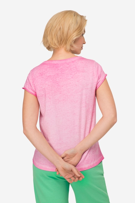 T-Shirt, Ahoi Schriftzug, V-Ausschnitt, Halbarm, OEKO-TEX Made in Green