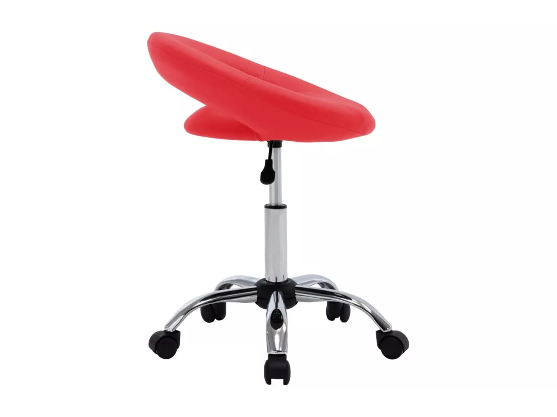 Chaise de travail roulante Rouge Similicuir