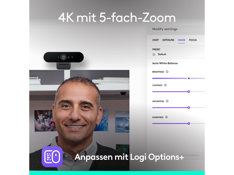 Logitech Webcam Brio 4K Ultra HD graphite Professionelle USB-Webcam mit 4K UHD, HDR und Windows Hello-Unterstützung