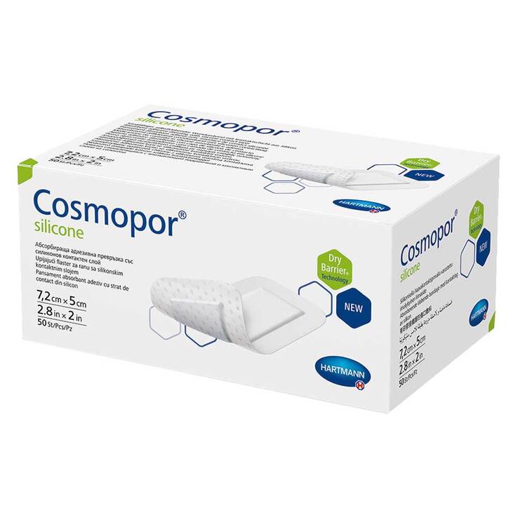 Cosmopor® silicone Wundverband 5x7,2 cm, 50 St