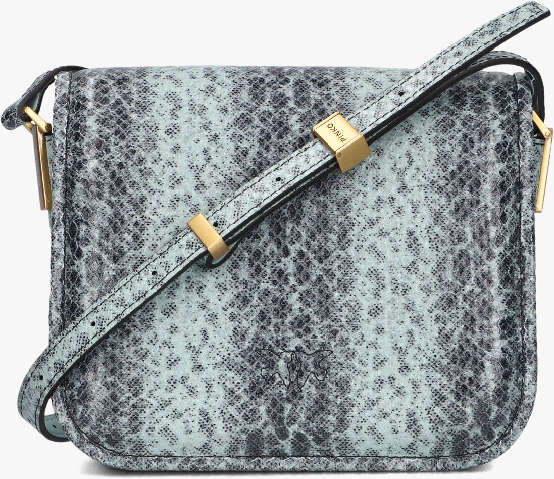 blauwe pinko schoudertas love box bag fl mini pelle