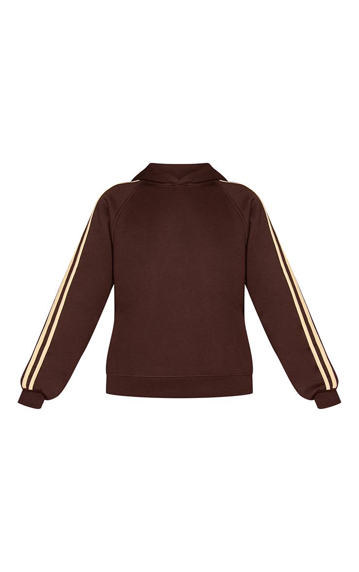 Chocolat Sweat À Casynthétiqueche Oversize Avec Bandes Latérales Contrastées