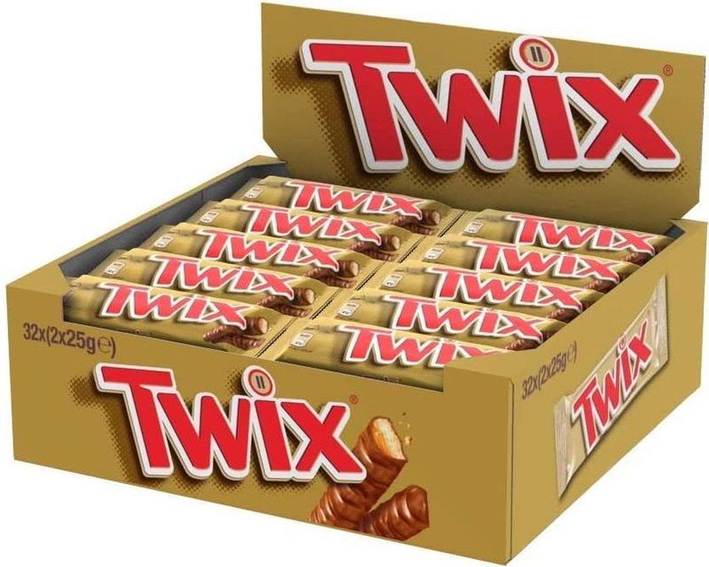 Twix Singles - chocolade repen - karamel biscuit - 32x50g uitdeeldoos
