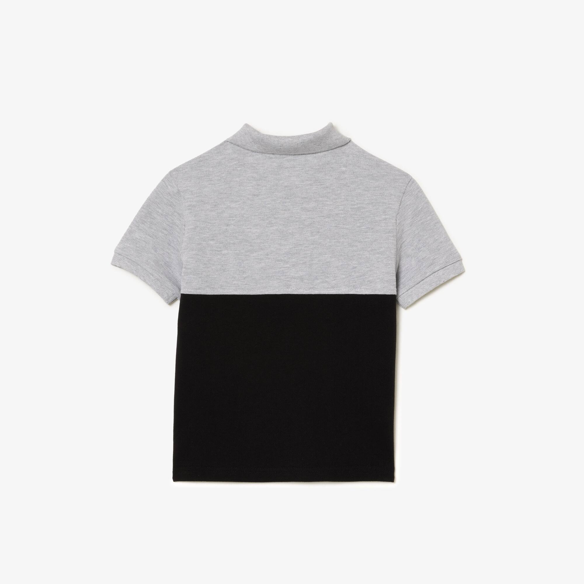 Kinder LACOSTE Poloshirt aus Bio-Baumwoll-Piqué mit Colourblock Poloshirts - Grau - Lacoste - Kinder