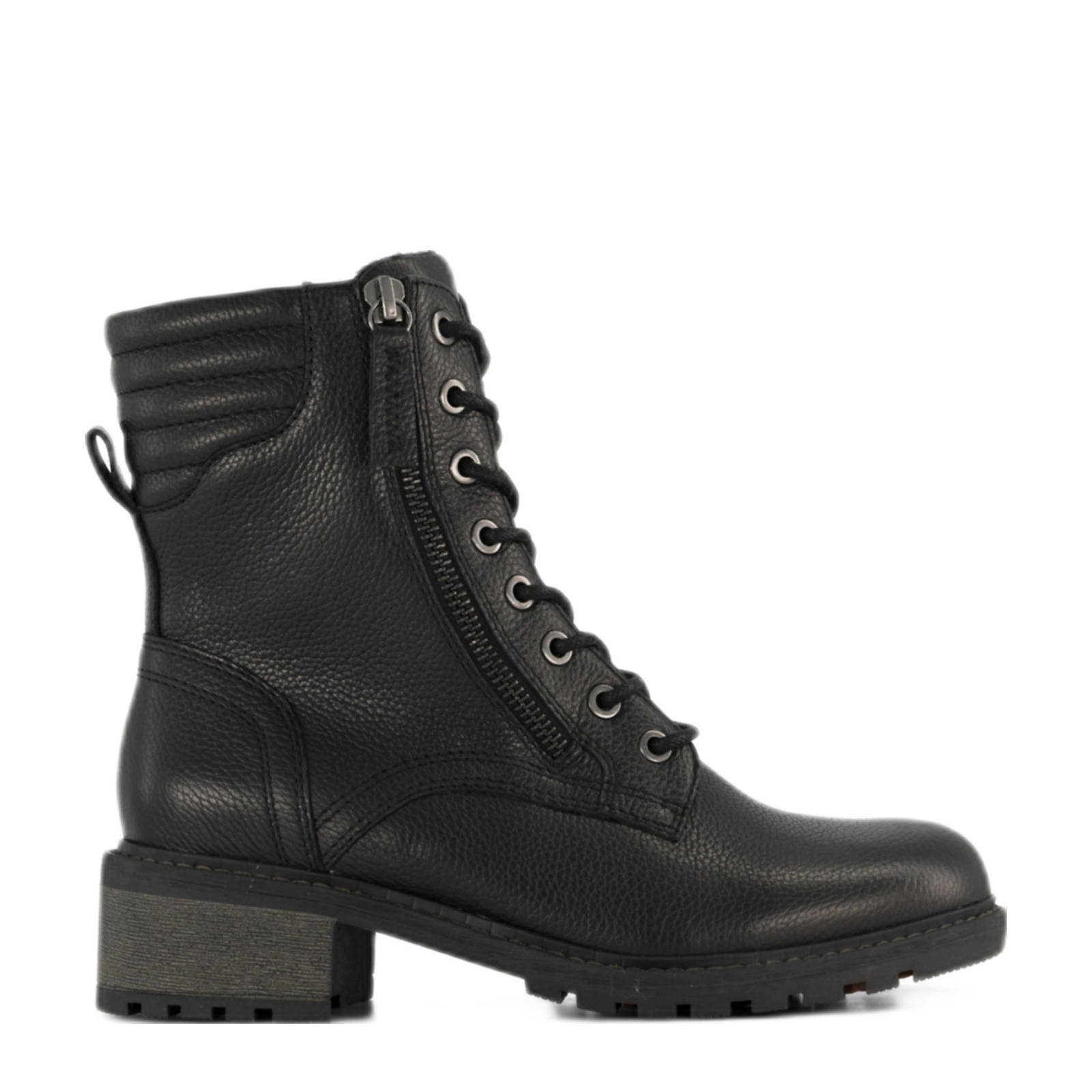 Medicus comfort leren veterboots zwart