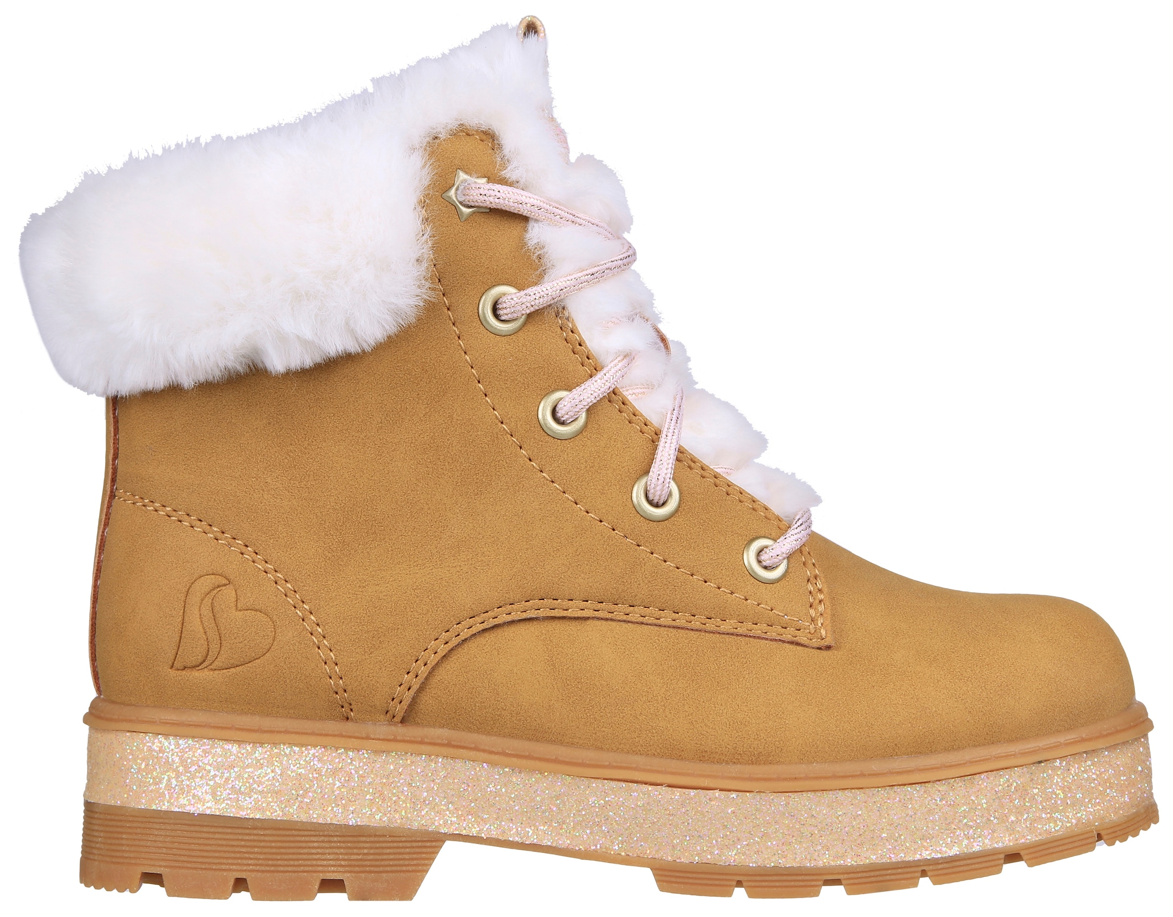 Skechers Winterstiefel »STREET GLITZ«  , Worker Boot, Schnürstiefel, Winterboots mit Kunstfell am Schaft