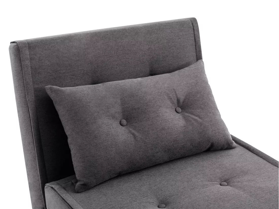 Fauteuil convertible en tissu anthracite URIBIA