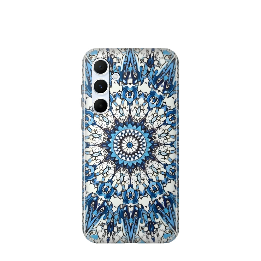 Samsung Galaxy A55 Hybrid (Kunststoff / Gummi) Hülle Majolika-Ozeanlicht - Blau