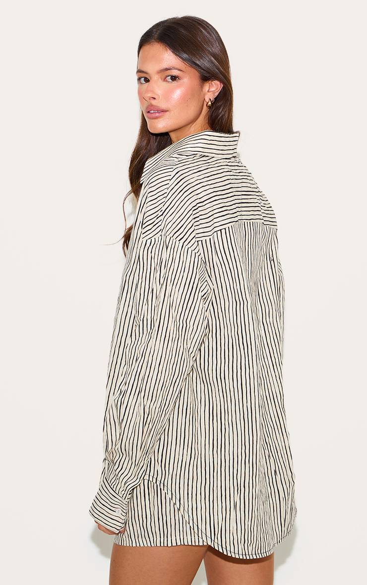Noir Ensemble Chemise Rayée En Lin À Manches Longues