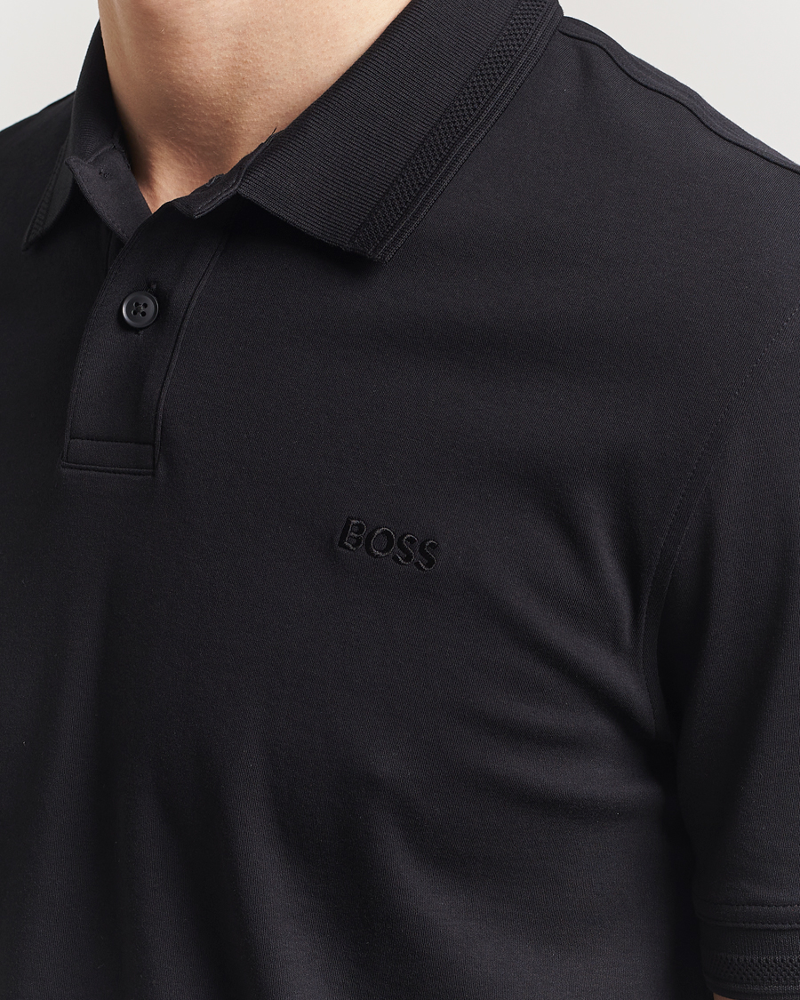 BOSS ORANGE Interlock Polo Black