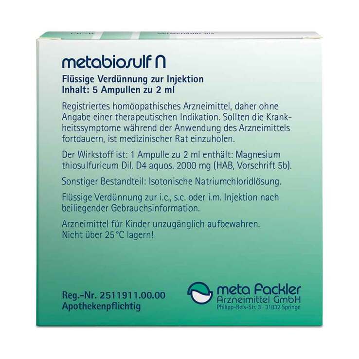 Metabiosulf N Injektionslösung, 5X2 ml
